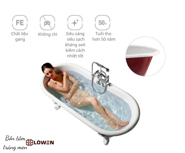 Bồn tắm tráng men Lowen