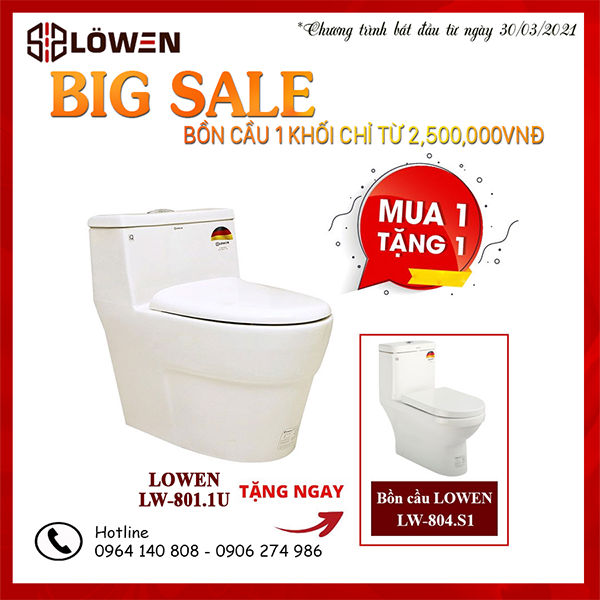 Bồn cầu 1 khối LOWEN LW-801.1U