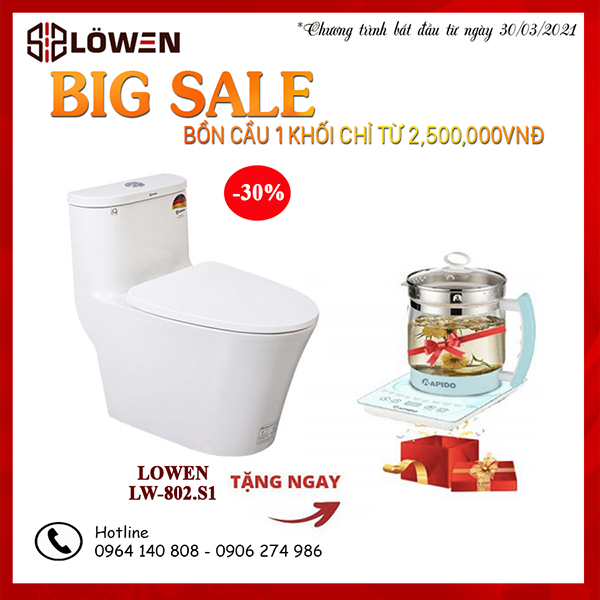 Bồn cầu 1 khối LOWEN LW-802.S1