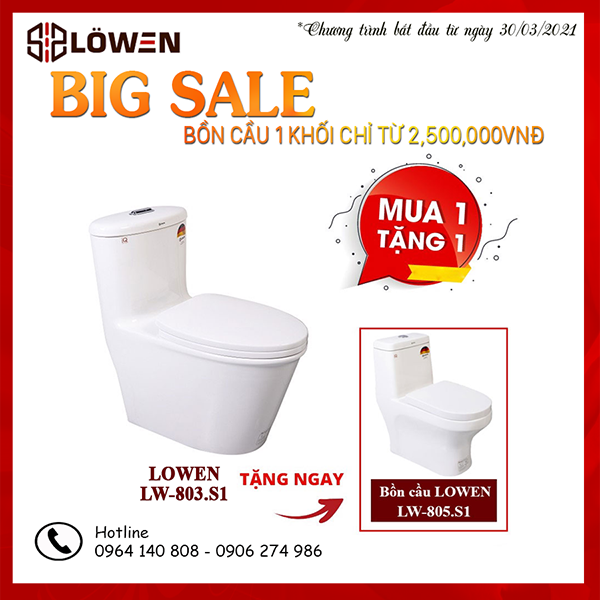 Bồn cầu 1 khối LOWEN LW-803.S1