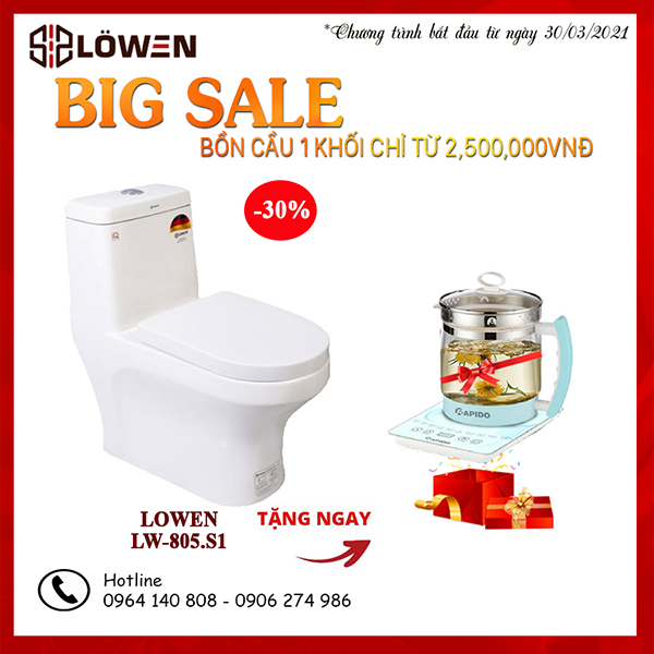 Bồn cầu 1 khối LOWEN LW-805.S1