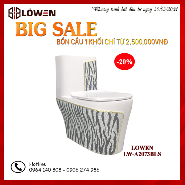 Bồn cầu 1 khối LOWEN LW-A2073BLS