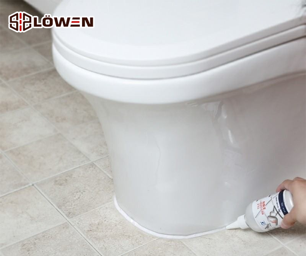 Dùng keo dán rãnh bồn cầu
