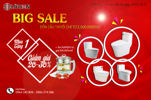 Bồn cầu LOWEN mua 1 tặng 1, ưu đãi 30% + quà tặng