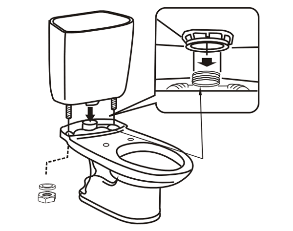 Dễ dàng tháo dời thân và két bồn cầu 2 khối