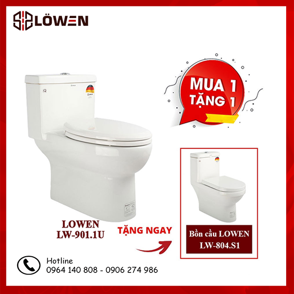 Mua bồn cầu LOWEN LW-901.1U tặng bồn cầu LW-804.S1