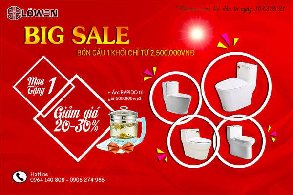 Khuyến mại bồn cầu LOWEN