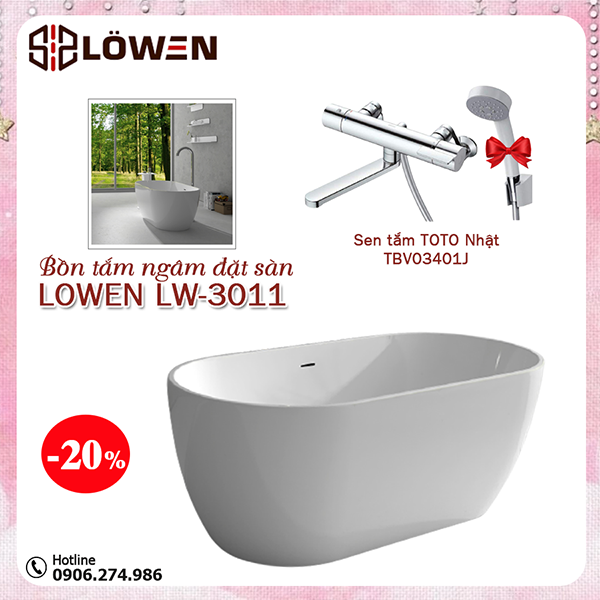 Khuyến mại Bồn tắm ngâm đặt sàn LOWEN LW-3011